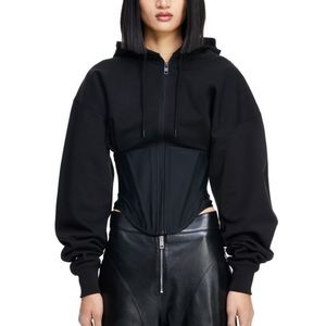 Mugler x H&M corset waist hooded jacket sz M